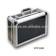 valise chinois portable en aluminium avec ABS peau fabricant chauds ventes noir